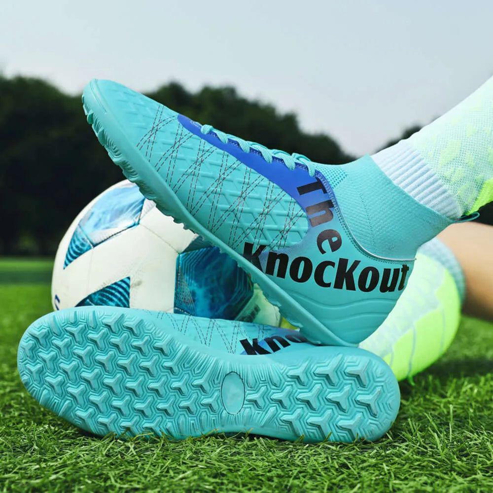 High Quality size 31-48 adult children Cleats Football Boots Anti-slip Grass Training Match Futsal Soccer Shoes