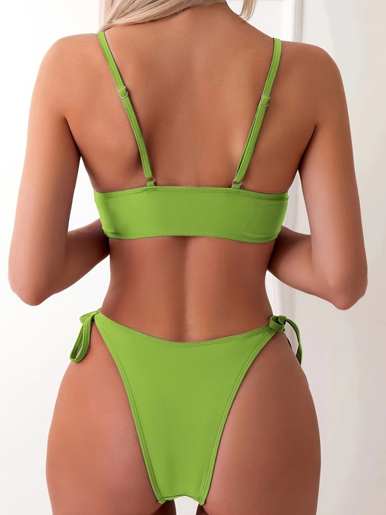 2-Piece Butterfly Bikini Set with Side-Tie Drawstrings – Flirty Spaghetti Straps & High-Stretch Fabric – Perfect for Y2K Fashion & Summer Poolside Lounging, Women's Swim Attire