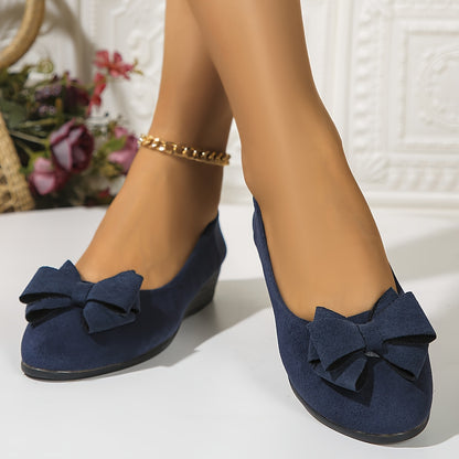 Chic Bowknot Wedge Heels - Lightweight, Comfortable, Slip-On Platform Shoes for Women - Perfect for Casual Daily Wear, Outdoor Activities, and Special Occasions