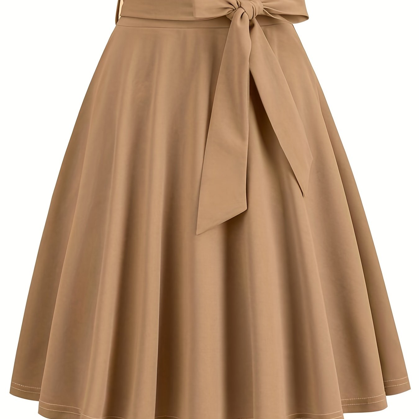 xieyinshe  Retro A-line Skirt, Bowknot Front Skirt For Party, Performance, Every Day, Women's Clothing