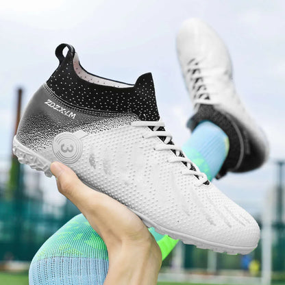 New Men's Soccer Shoes Women TF Non-slip Ultralight Ankle Boots Football Boot