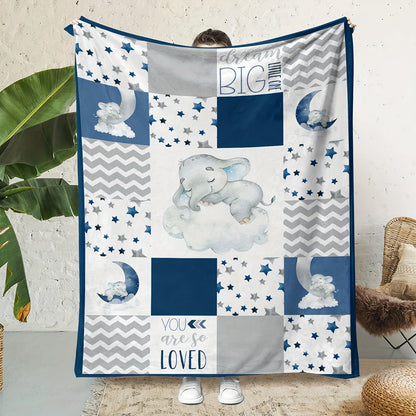 1pc Elephant Printed Super Soft Flannel Blanket - Warm, Cozy, and Lightweight for All Season Use - Perfect Throw Blanket for Couch, Bed, Sofa, Office, Camping, Travel, and Home Decor, Ideal Holiday Gift