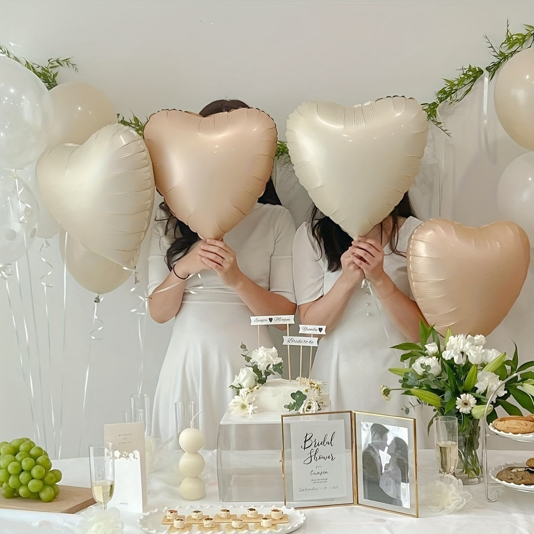 6pcs Love-Shaped Giant 18-Inch Aluminum Film Balloons - Wedding, Valentine's Day, Birthday Party Decorations - Confession, Romantic, Inflatable, Reusable, and Durable