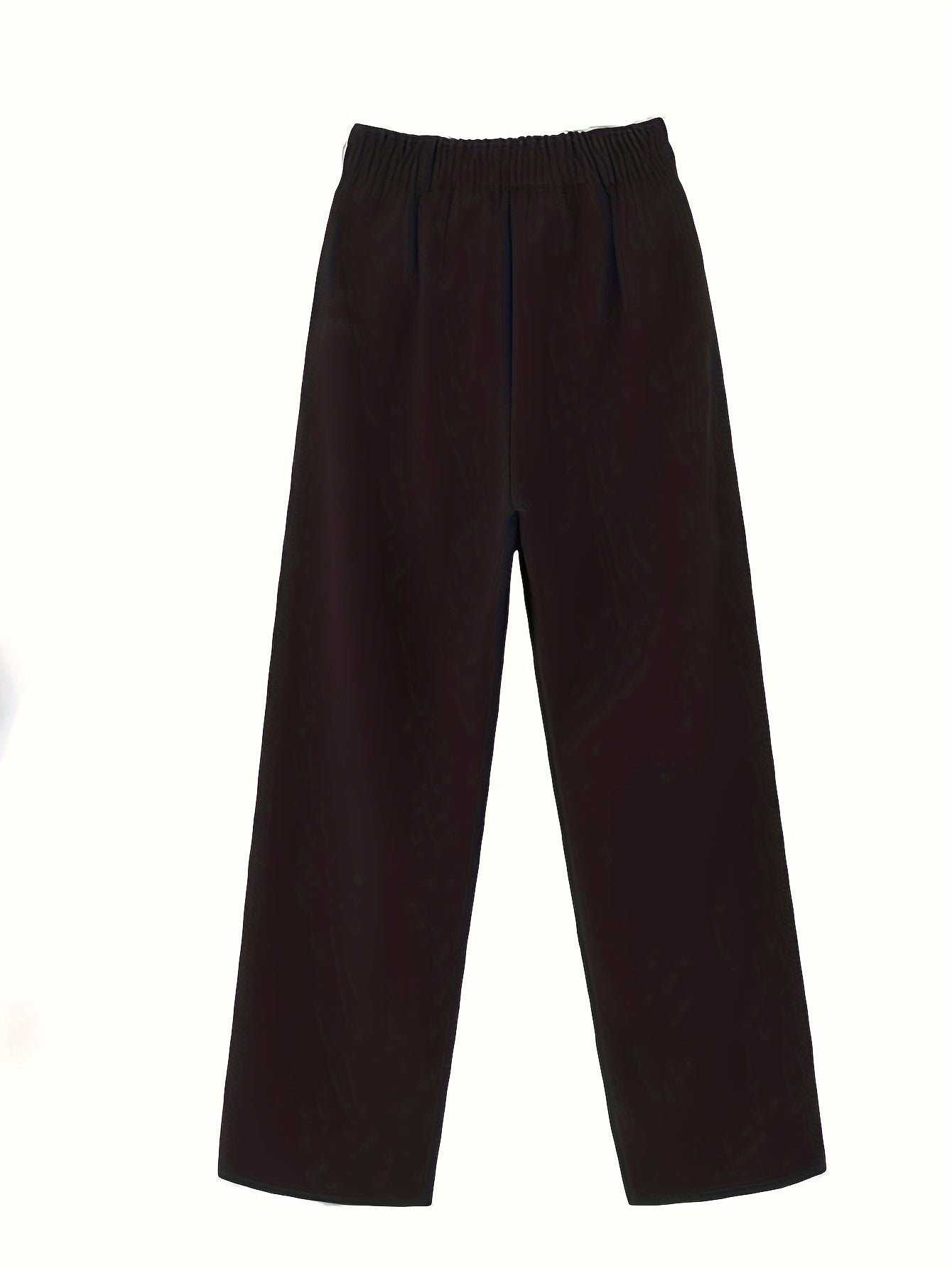 xieyinshe  Solid Draped Straight Leg Pants, Casual High Waist Loose Suit Pants, Women's Clothing