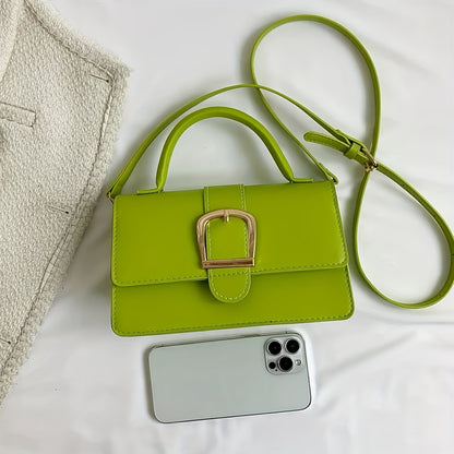 Fashion-Forward Neon Crossbody Bag - Compact & Stylish Mini Shoulder Bag for Women - Secure Buckle Flap Purse