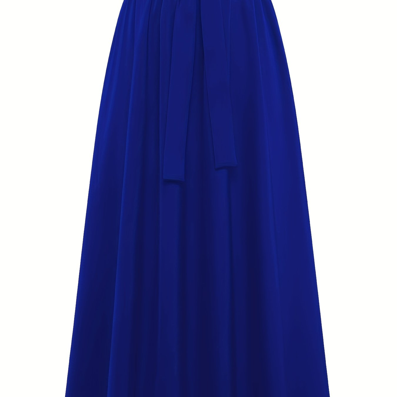 xieyinshe  Solid Belted Maxi Skirts, Elegant Pleated Versatile Skirts, Women's Clothing