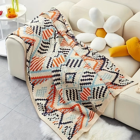 1pc Boho Blanket With Tassels, Warm Cozy Soft Throw Blanket For Couch Bed Sofa Ramadan