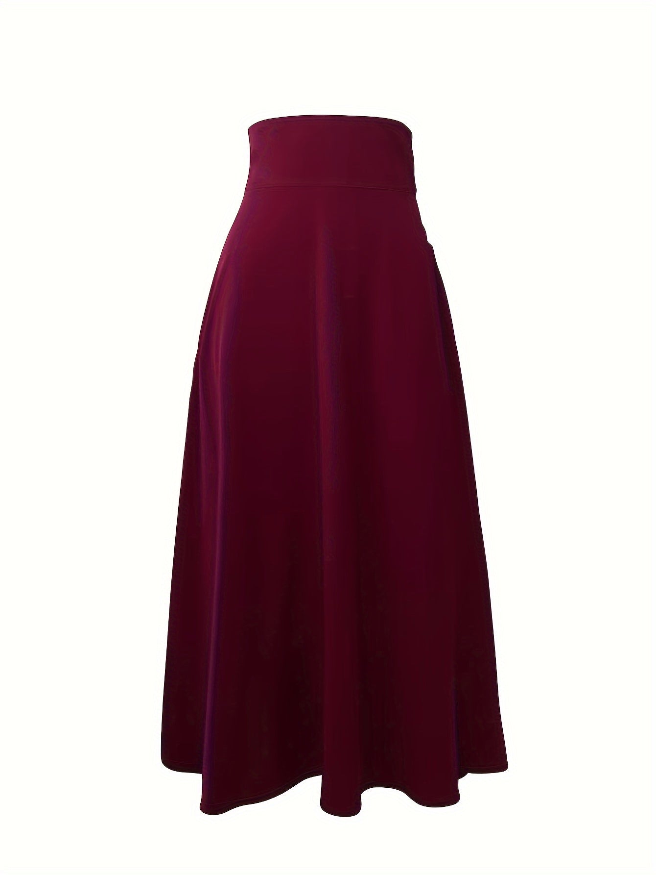 xieyinshe Tie Back Solid Maxi Skirts, Elegant High Waist Flared Skirts, Women's Clothing