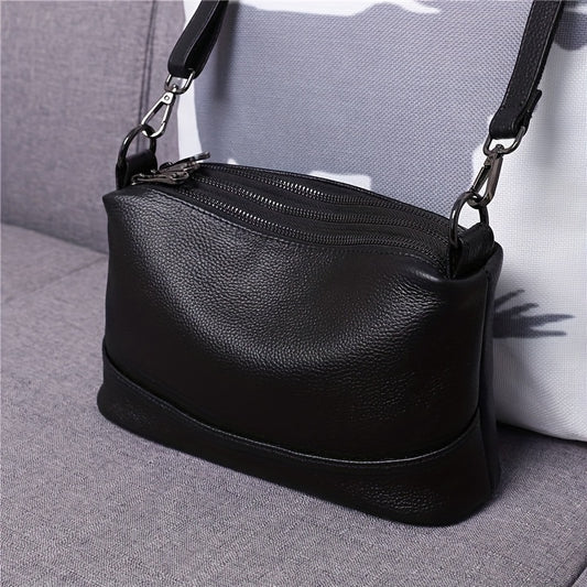 Womens Fashion Shoulder Bag - Timeless Classic Design, Unique Litchi Texture, Convenient Crossbody Style, Versatile for Various Occasions - Inspired by European Fashion Trends, Sleek Black Color