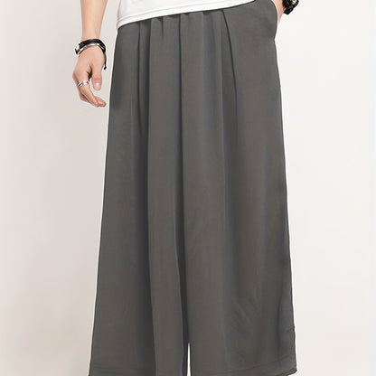 xieyinshe Loose Fit  Wide Leg Pants, Men's Casual Vintage Pants For Spring Fall