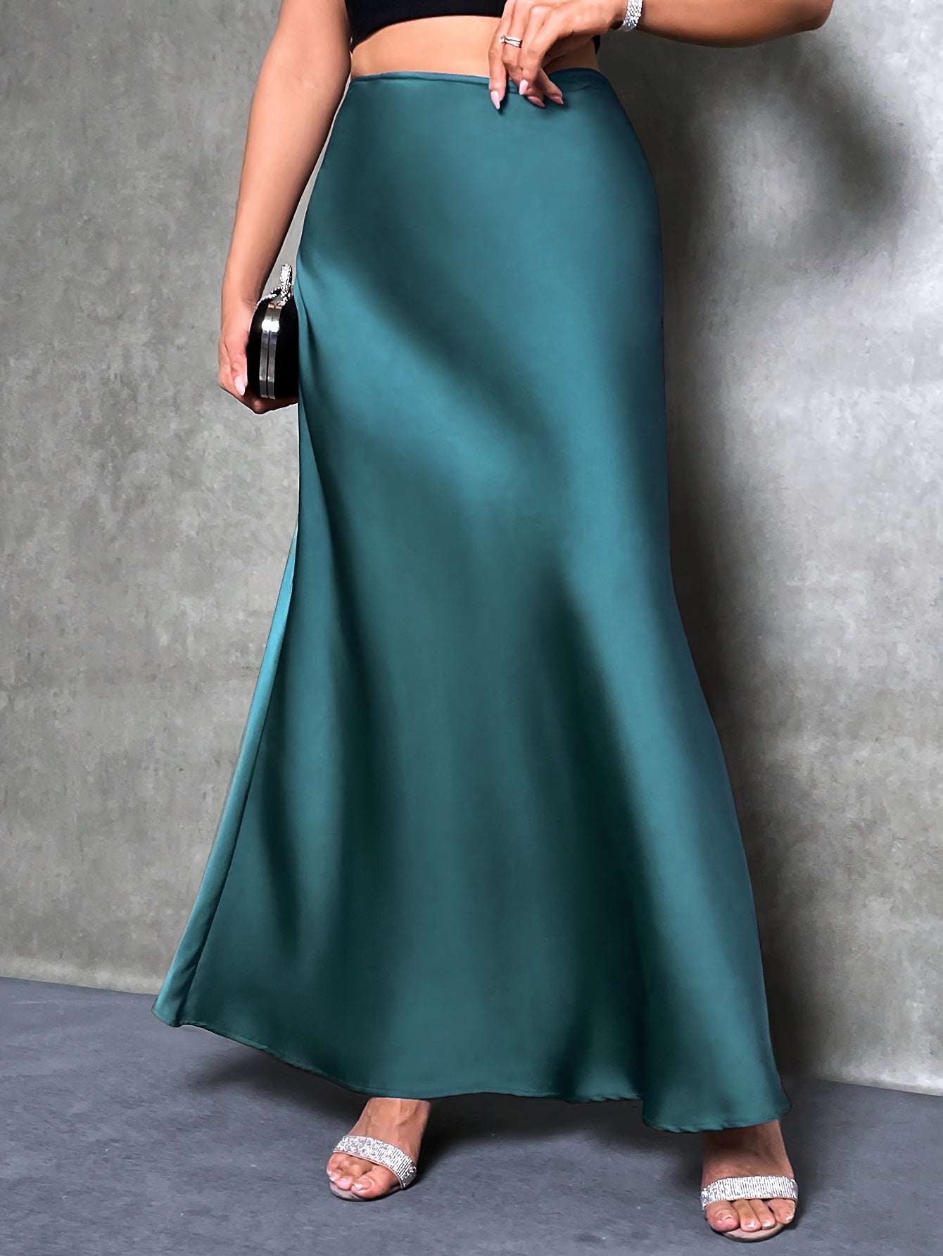 Solid Bodycon Maxi Skirt, Elegant Skirt For Party & Banquet, Women's Clothing