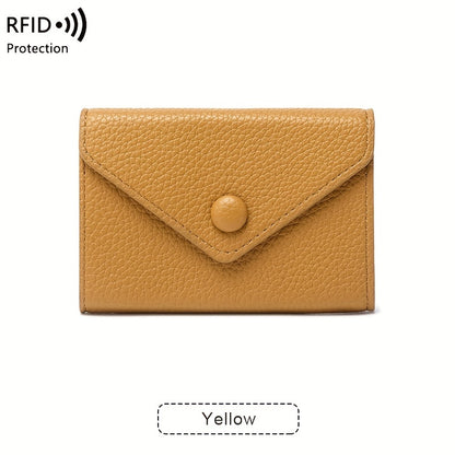 RFID Small Bag Litchi Pattern Soft PU Leather Coin Wallet Simple Lightweight Organ Card Bag