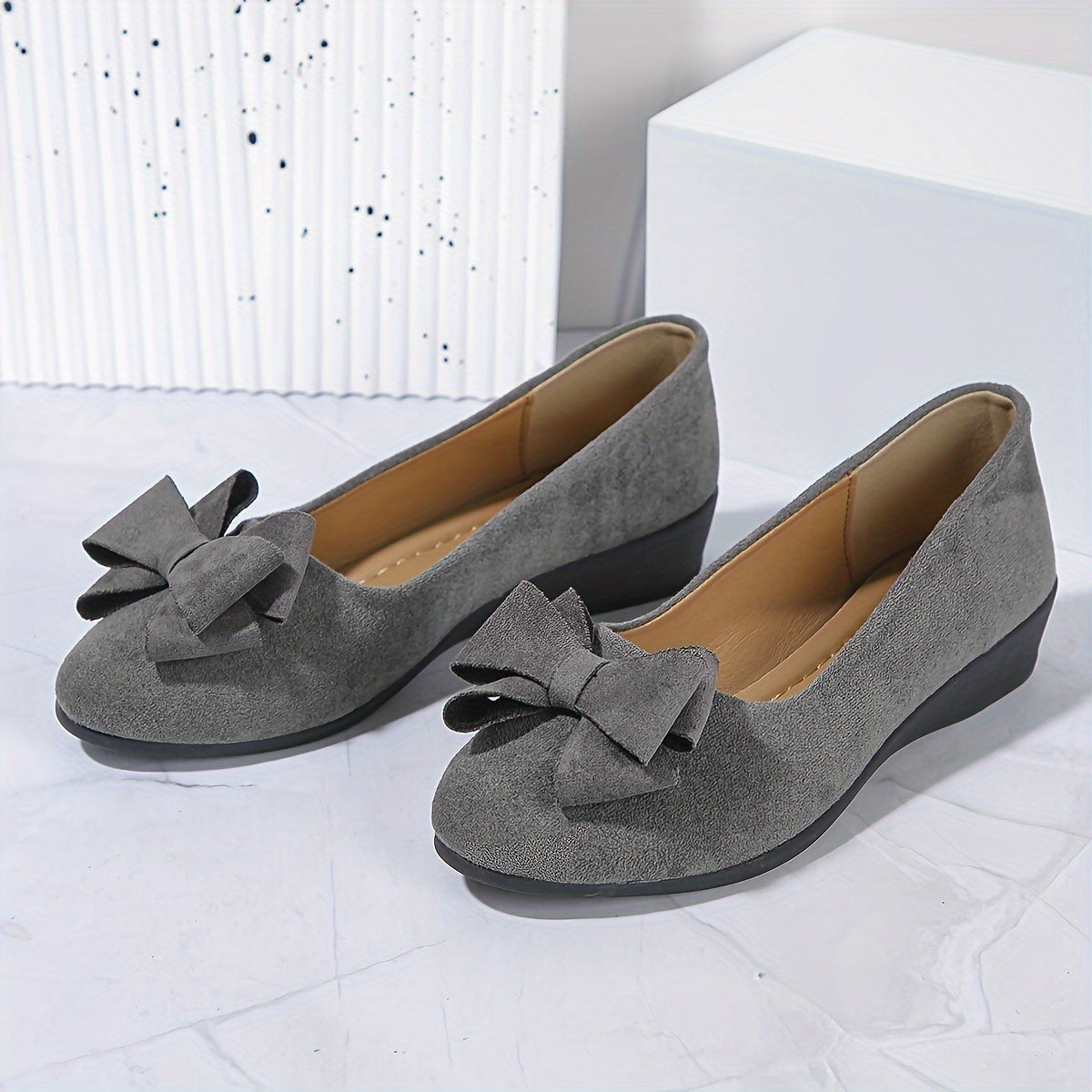 Chic Bowknot Wedge Heels - Lightweight, Comfortable, Slip-On Platform Shoes for Women - Perfect for Casual Daily Wear, Outdoor Activities, and Special Occasions