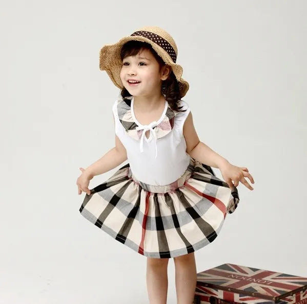 Girls Dress Summer Valentine's Day Round neck tie Top A-line Princess skirts Baby Girl Dresses Kids Designer Clothes