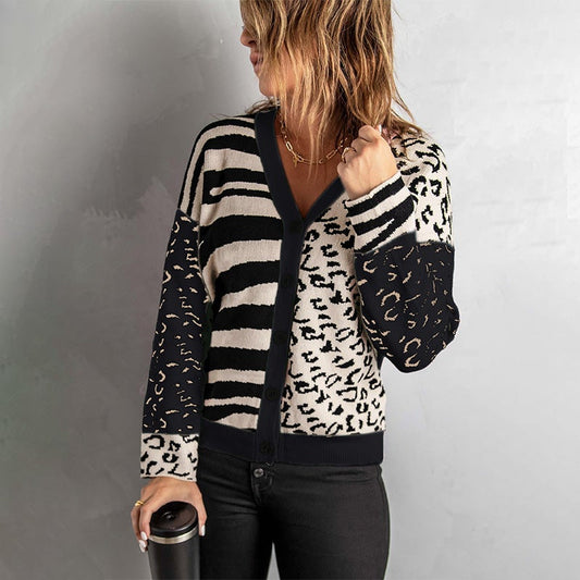 Leopard V-neck Cardigan