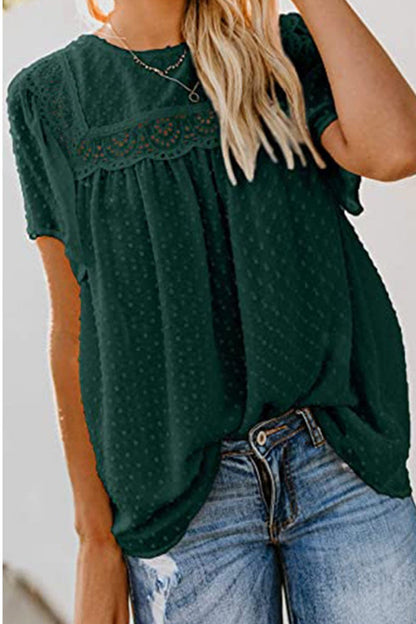 Casual Solid Split Joint O Neck Tops(7 Colors)