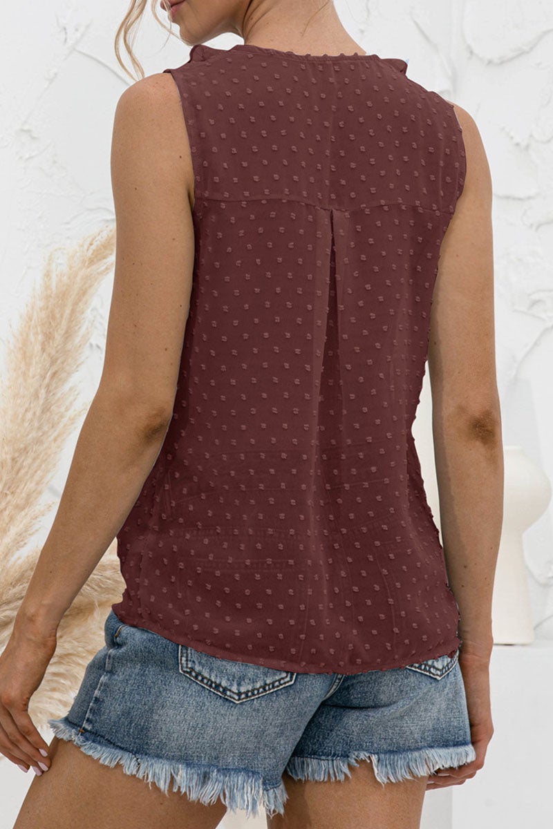 Fashion Casual Solid Split Joint V Neck Tops