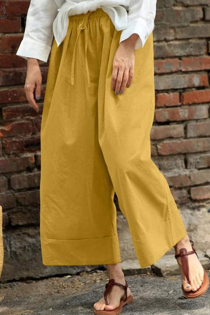 Xieyinshe Fashion Casual Solid Patchwork Loose High Waist Wide Leg Bottoms