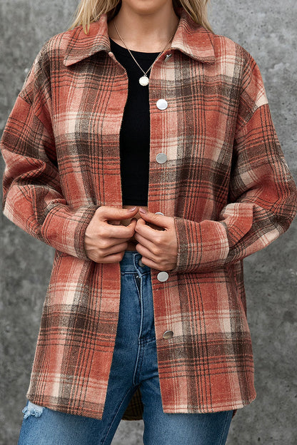 Xieyinshe Fashion Casual Plaid Split Joint Turndown Collar Outerwear