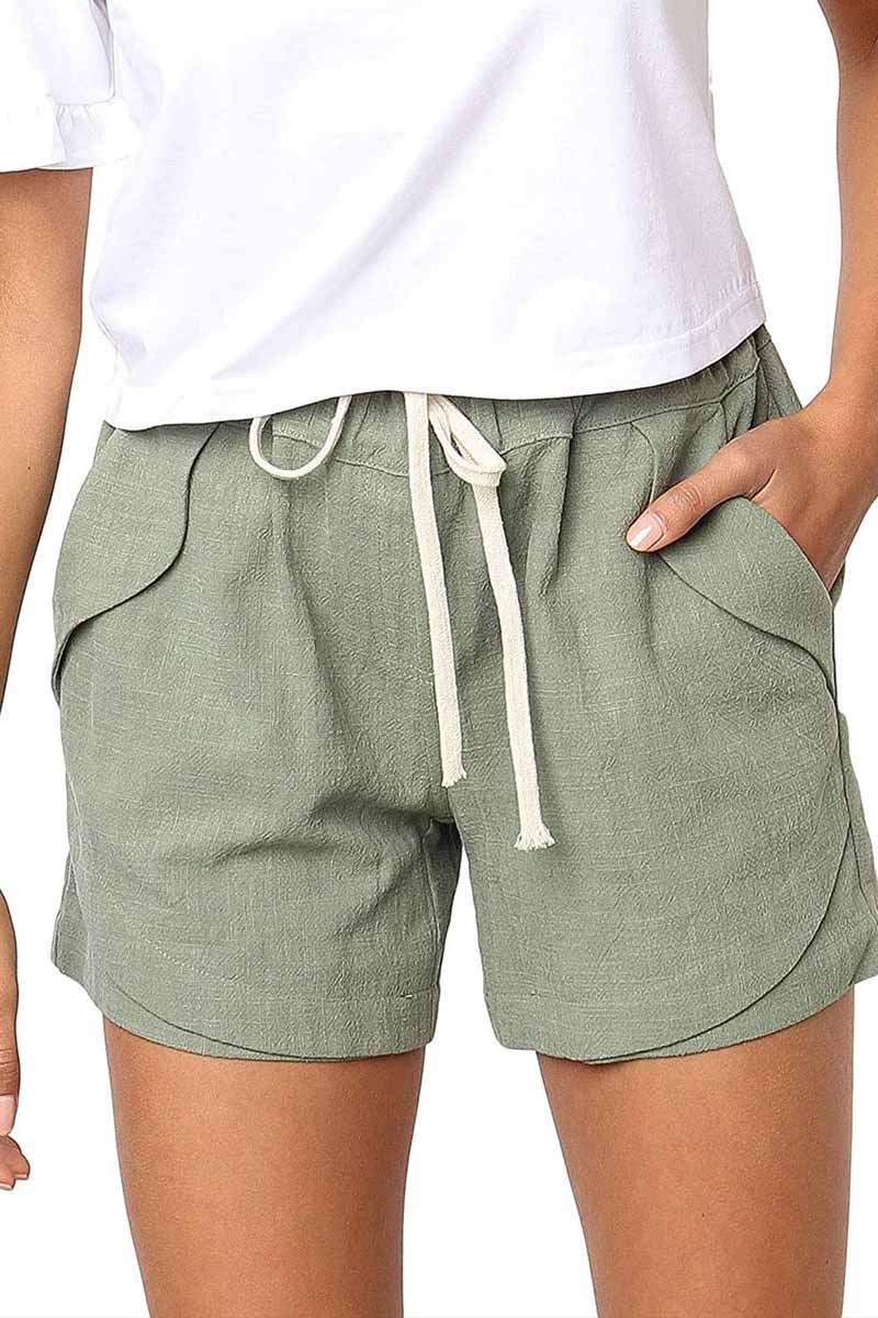 Xieyinshe  Adjustable Waist Cotton Casual Shorts