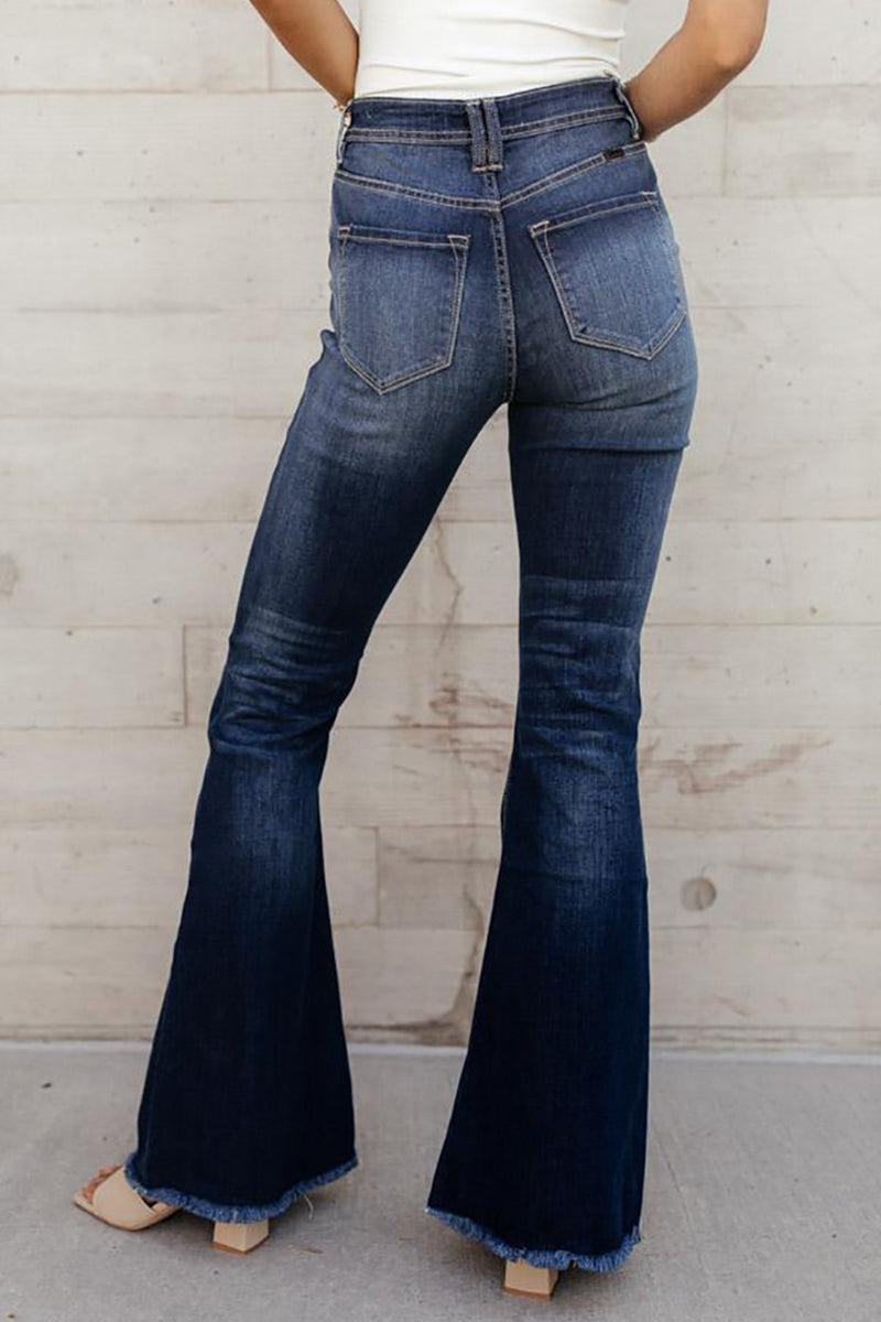 Xieyinshe Casual Street Solid Color Straight Denim Jeans