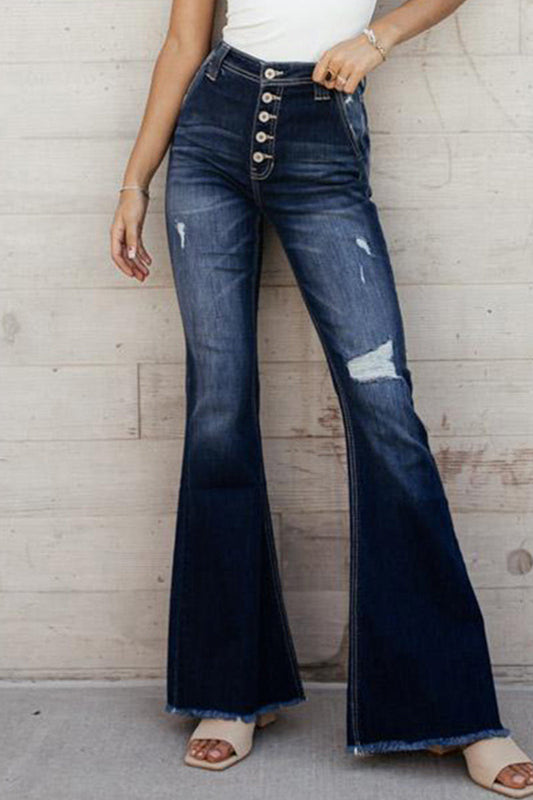 Xieyinshe Casual Street Solid Color Straight Denim Jeans