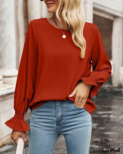 Xieyinshe - Long sleeve top with round neck