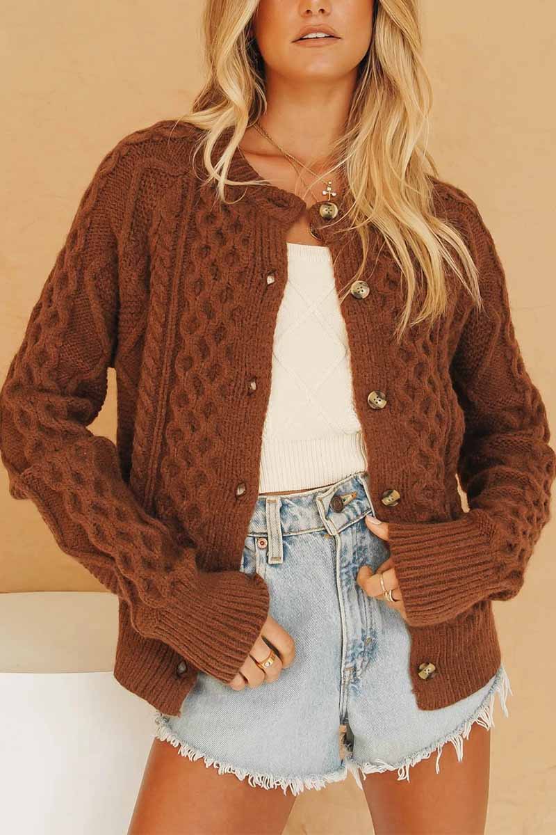 Xieyinshe Xieyinshe Vintage Knitted Cardigan Sweater