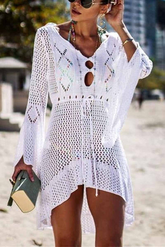 Xieyinshe Hollow Knitted Beach Cover-up(4 colors)