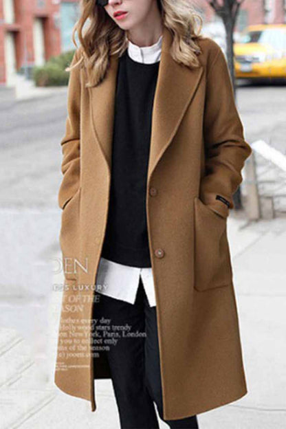 Xieyinshe Xieyinshe Loose Thick Solid Color Coat