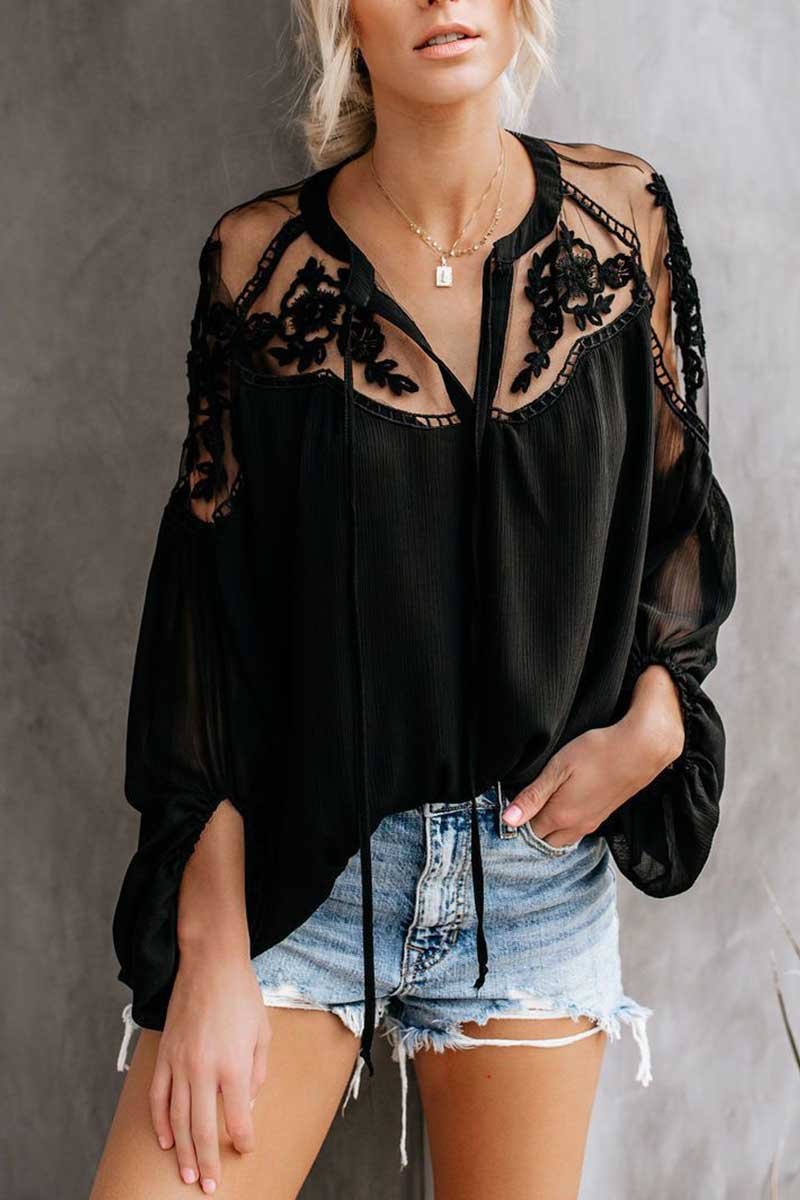 Xieyinshe Xieyinshe Casual Chiffon Shirt