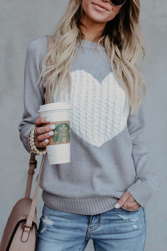 Xieyinshe Xieyinshe Heart Shaped Sweater(4 Colors)