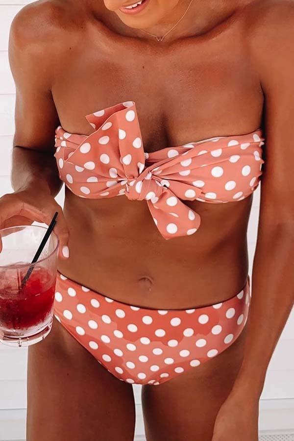 Xieyinshe Lovely Dot Print Bikini Set