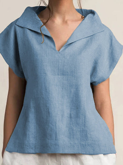 Short Sleeve Casual Shift Solid  Top