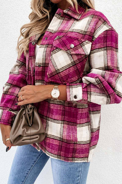 Xieyinshe Xieyinshe Casual Loose Retro Plaid Stitching Shirt Jacket（3 colors）