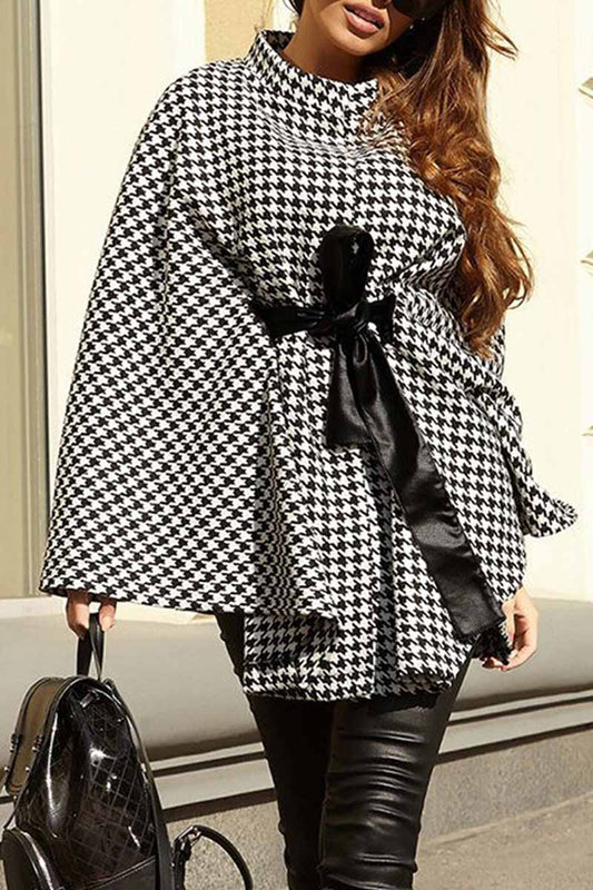 Xieyinshe Xieyinshe Loose Lace Plaid Cloak