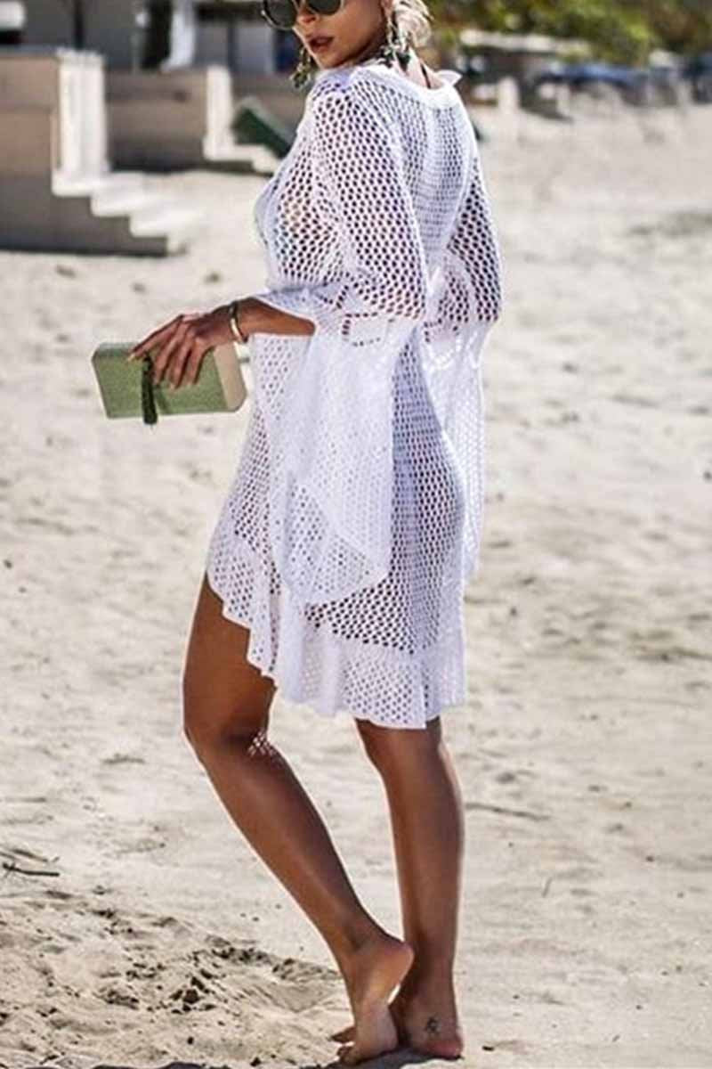 Xieyinshe Hollow Knitted Beach Cover-up(4 colors)