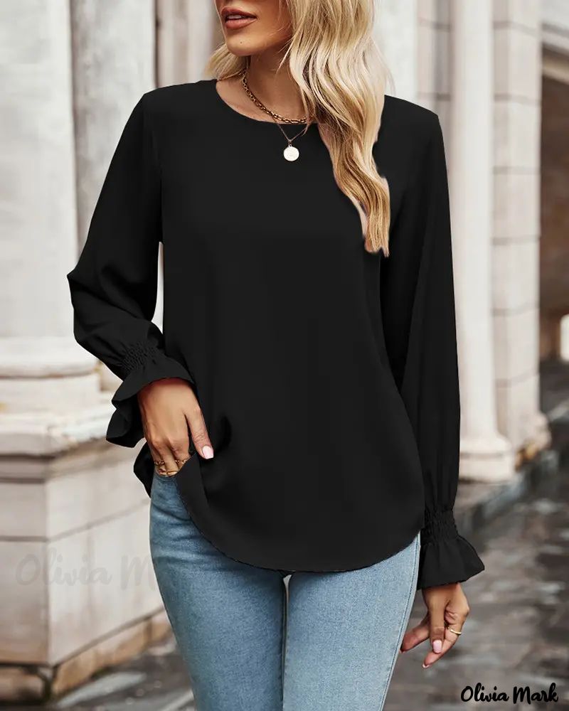 Xieyinshe - Long sleeve top with round neck