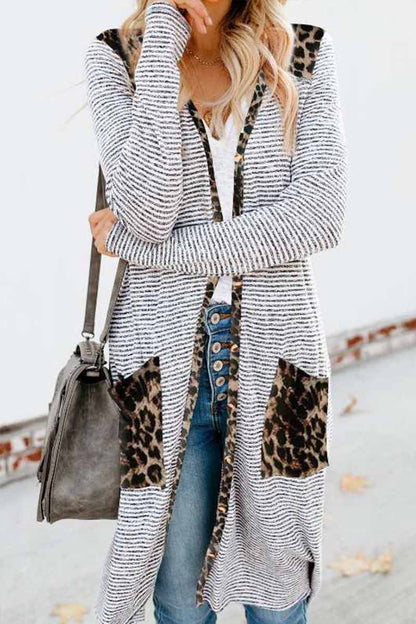 Xieyinshe Xieyinshe Loose Leopard Print Knitted Cardigan