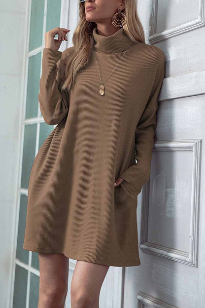 Xieyinshe Xieyinshe Solid Color Round Neck Dress(4 Colors)