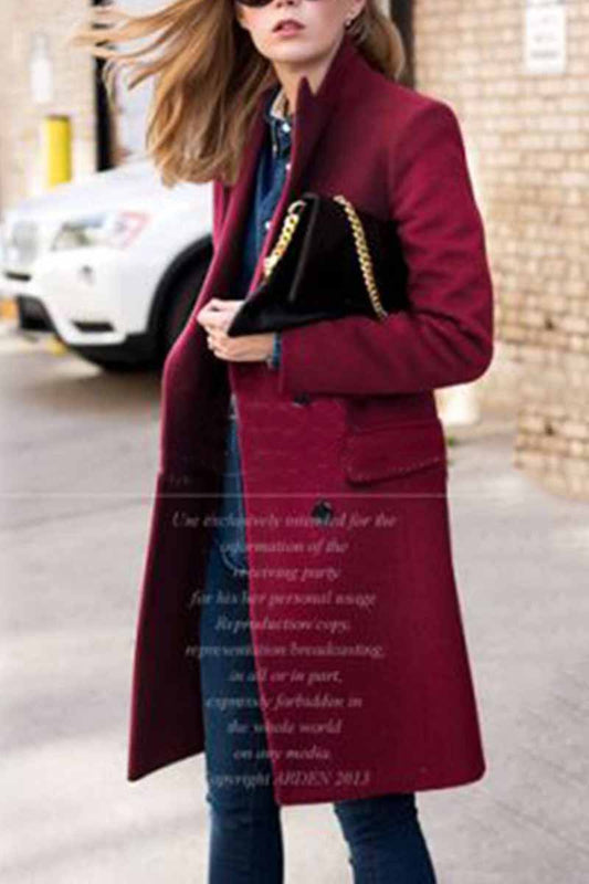 Xieyinshe Xieyinshe Thick Solid Color Button Coat(3 Colors)