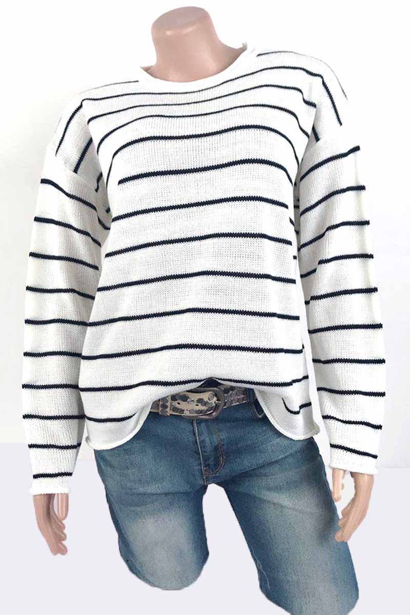 Xieyinshe Xieyinshe Loose grid Round Neck Sweater