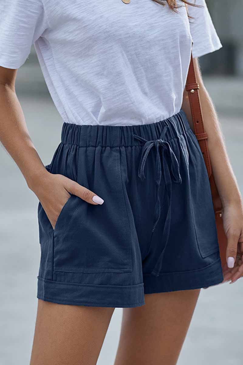 Xieyinshe Xieyinshe Elastic High Waist Adjustable Shorts