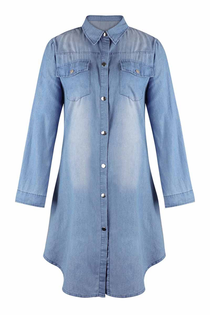 Xieyinshe Xieyinshe Buttoned Pockets Design Denim Dress