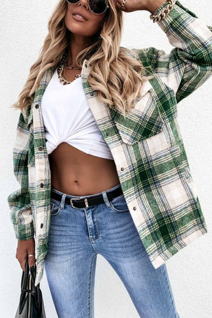 Xieyinshe Xieyinshe Casual Loose Retro Plaid Stitching Shirt Jacket（3 colors）