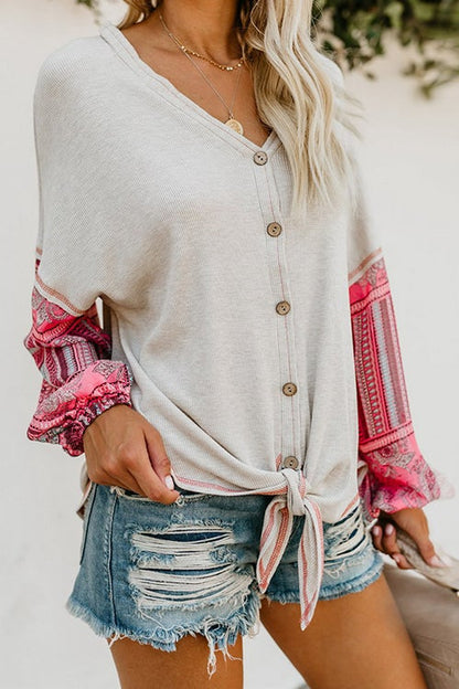 Boho Vibes Tie Front Top