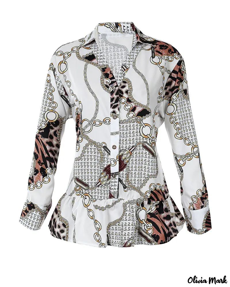 Xieyinshe - Leopard Print Long Sleeve Button Down Shirt