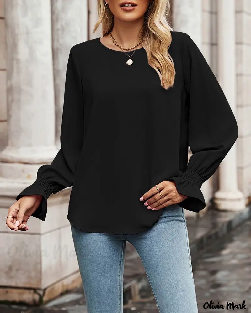 Xieyinshe - Long sleeve top with round neck