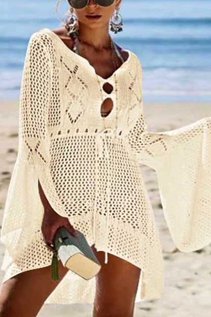 Xieyinshe Hollow Knitted Beach Cover-up(4 colors)