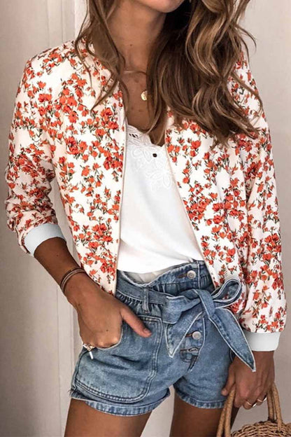 Xieyinshe Xieyinshe Casual Fashion Printed Round Neck Long Sleeve Jacket(3 Colors)